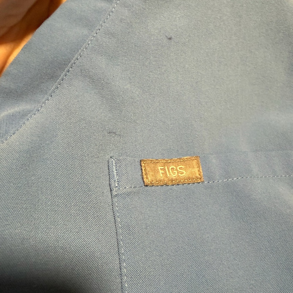 FIGS Ceil Blue Scrub Set Catarina Top & Yola High Waisted Pants Size Large - Picture 5 of 9